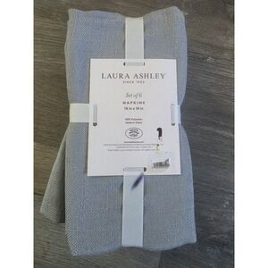 LAURA ASHLEY NAPKINS (6) WELLINGTON STONE 100% POLYESTER 18 X 18 NIP